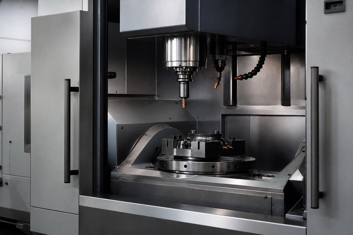 Maszyna przemysłowa CNC na hali produkcyjnej